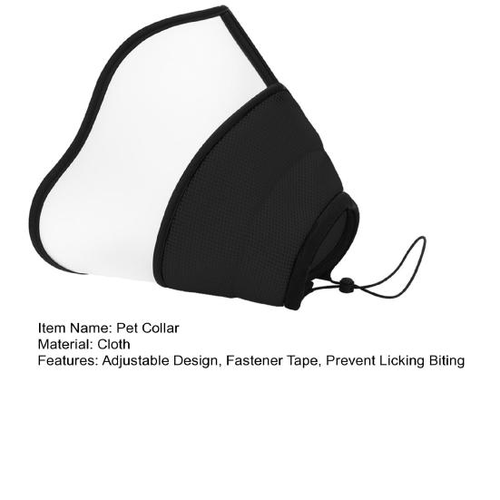 Dog Cone Collar Adjustable Fastener Tape Post-Surgery Recovery Soft Dog Cone Collar with Clear Splicing Cover