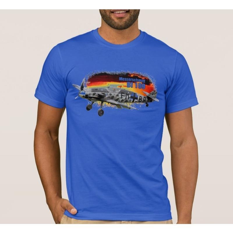 2026 New Luftwaffe Messerschmitt BF109 Fighter Plane Print High Quality Womens Short Sleeve Loose Casual TShirt