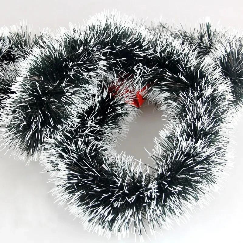 2M New Year Garland Wire Tinsel Hanging Rattan Christmas Tree Ornament for Home Decoration Prop Xmas Birthday Party Ribbon