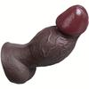 Soft Silicone Dark Thick Realistic Dildo with Big Head & Balls – Strong Suction Cup, Flexible Anal/Vaginal Massager, Lifelike Penis for Women & Men