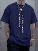 Unisexs Summer Crew Neck T Shirt Japanese Vertical Letter Print Casual Loose Short Sleeve Fashion Streetwear Daily Tops For Unisex