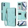 Butterfly Love Flower Multi-card Zipper Wallet Leather Phone Case