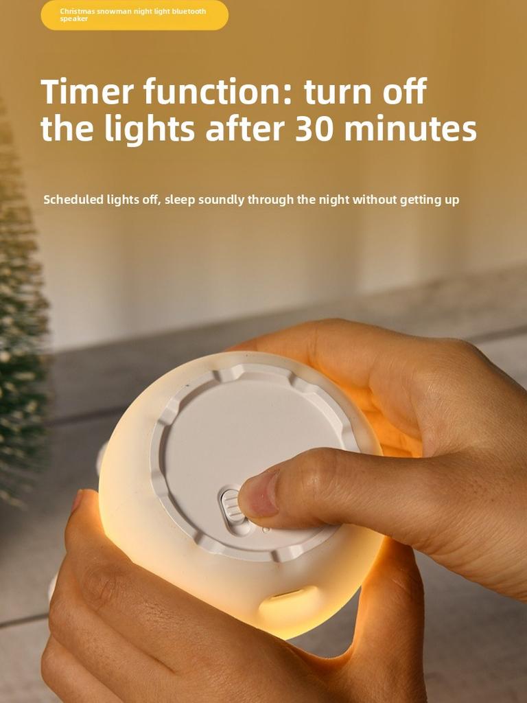 Christmas Decoration Snowman Pat Light Silicone Bluetooth Stereo Night Light