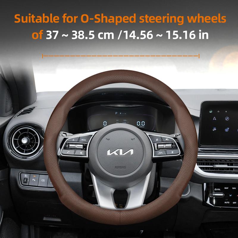 Suitable for Kia Ultra-Thin Breathable Leather Steering Wheel Cover Suitable for Ceed Jd Picanto Sportage 3 2019 Ev3 Rio 4 Cerato 2 Stonic Niro Xceed