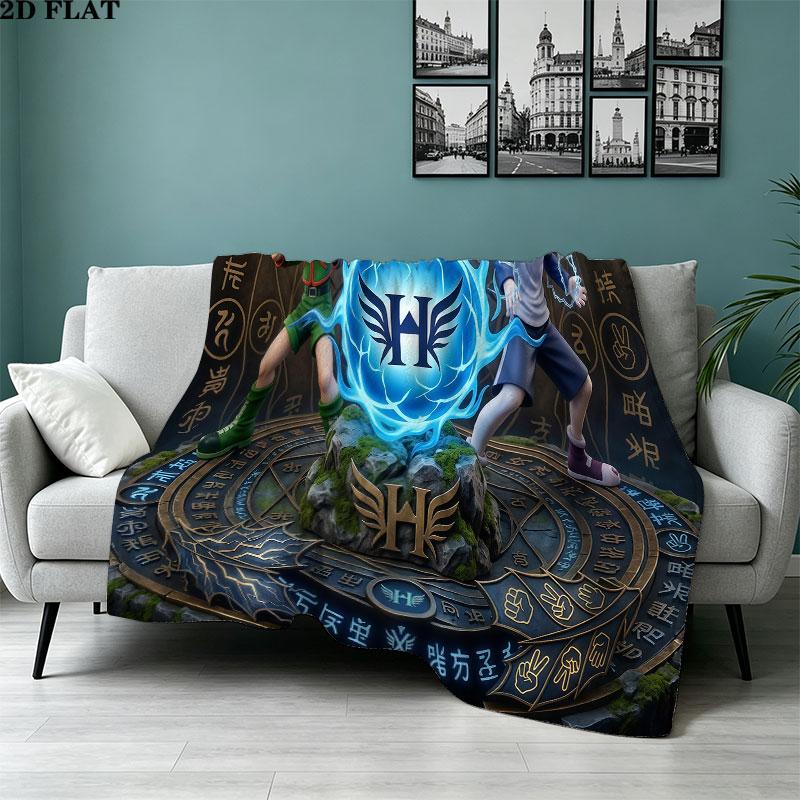 1PC Hunter X Hunter Patterned Flannel Blanket Suitable For All Seasons For Home Decor Warmth And Comfort Gifts Holiday Present