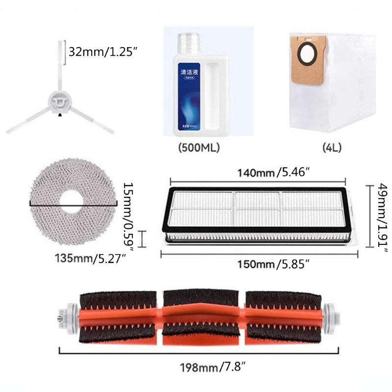Vacuum Cleaner Brushroll Vacuum Cleaner Side Brushes Vacuum Accessories Set Vacuum Cleaner Filters for B101CN/1S Models