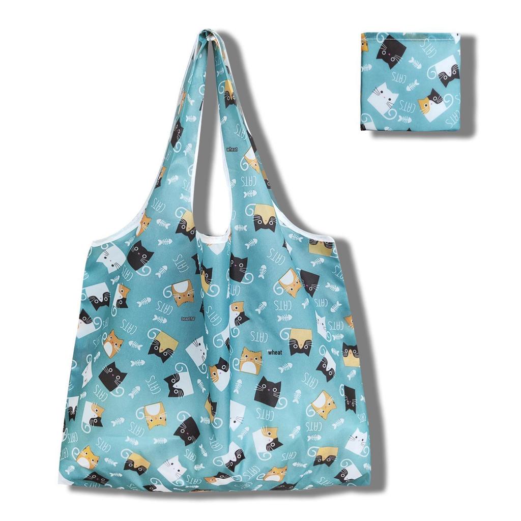 Eco-Friendly Large Capacity Foldable Tote Bag - Creative, Portable, Printed, and In Stock