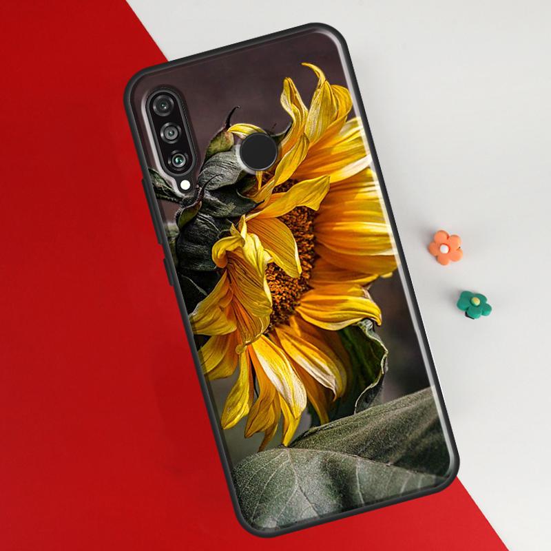 Sunflower Case For Huawei P50 Pro P20 P30 P40 Lite P Smart 2019 Nova 9 5T Cover For Honor 50 8X 9X