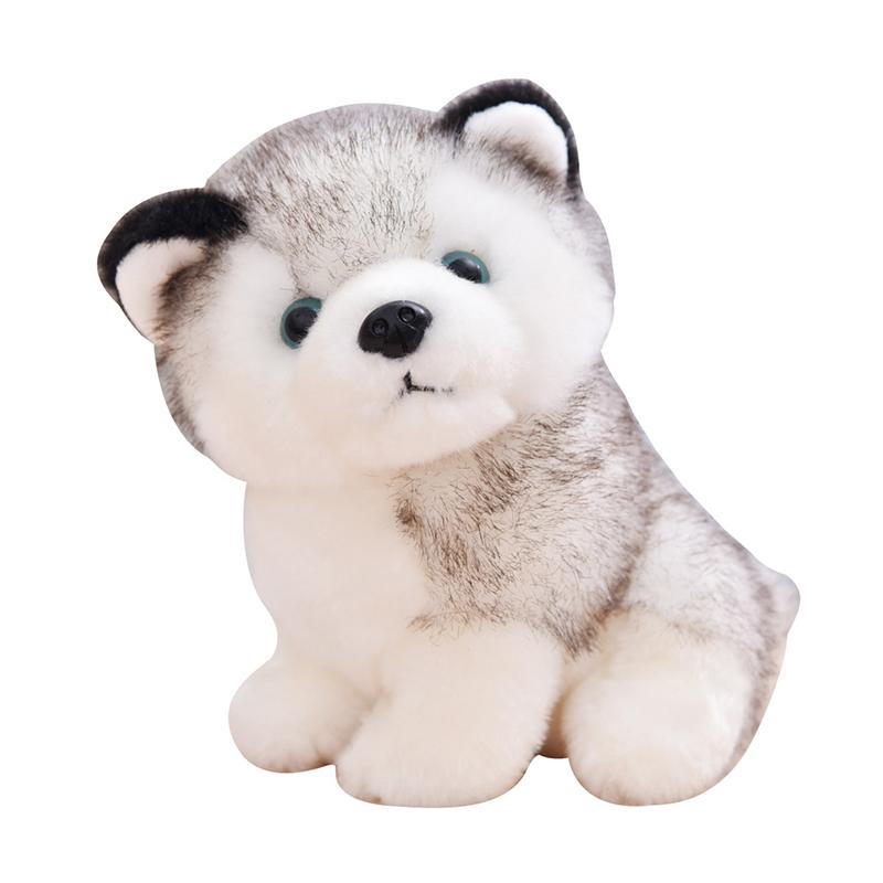 20Cm Cute Husky Dog Plush Toy Stuffed Animal Soft Kawaii Lying Brown Pet Puppy Pillow Doll Toys For Xmas Gift