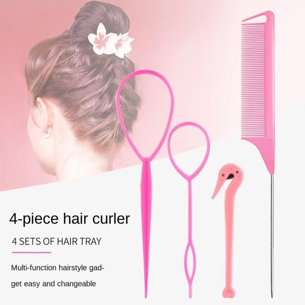 4pcs/set Mouse Tail Comb French Braid Tool Hair Knitting Tools Quick Styling