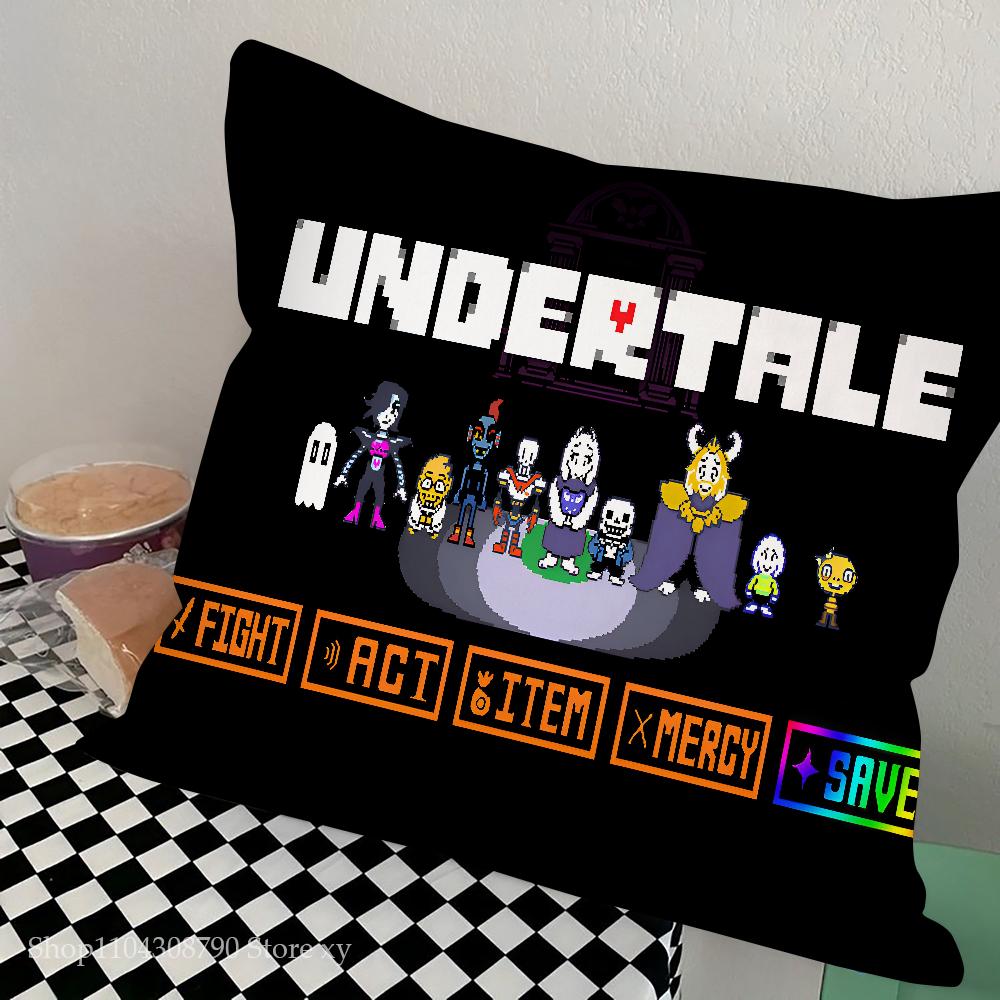 

Anime Designs Game Undertale Pillow Case Square Pillow Bedroom Sofa Leisure Comfort Cushion Car Living Room Home Decoration 16x16Inch