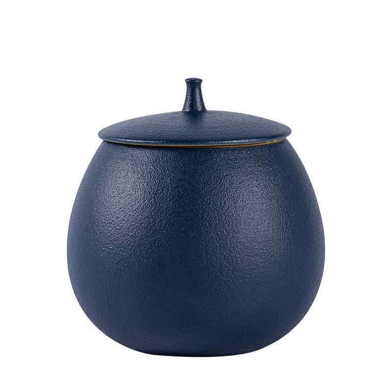 Ceramic Tea Cans Round Dried Fruit Sealed Cans Household Multifunctional Jewelry Cosmetics Tea Food Storage Cans Home Decoration