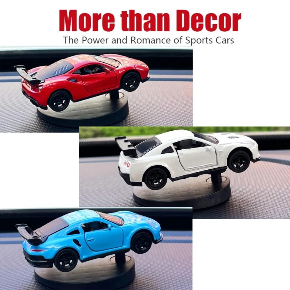 Car Dashboard Drift Ornament Rotatable Drifting Car Model Decor Anti-Slip Base Auto Interior Decoration Gift For Car Lovers