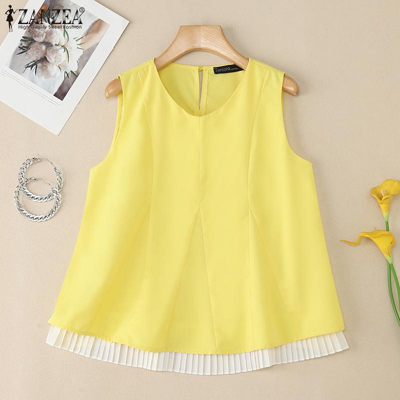 ZANZEA Women Casual Round Neck Summer Sleeveless Tank Tops