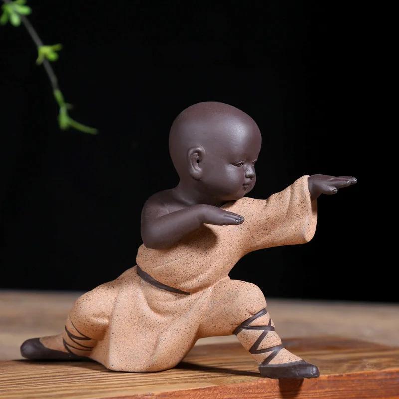 Chinese Style Decoration Decoration Kung Fu Little Monk Furnishings Living Room Study Tea Desktop Crafts Sand Pottery Tea Pet
