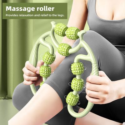 Beinmassage-Roller Anti-Cellulite Lymphdrainage Tiefengewebstherapie Oberschenkel Arm Rücken Schulter Muskelentspannung Massagegerät mit 9 Rollen
