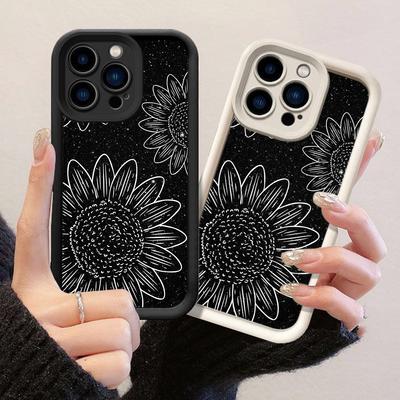 JT521 Sunflowers Hand Drawn Illustration for iPhone 17 16 15 Pro Max Samsung S26 S25 Ultra A17 A07 A56 A16 A15 A06 Xiaomi 15T Redmi 15c 14C Soft Case