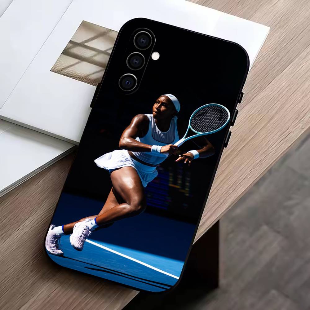 

C-Coco Gauff Phone Case For Samsung Galaxy A73,A72,A71,A70,A53,A52,A51,Soft Silicone Black Cover Samsung a41