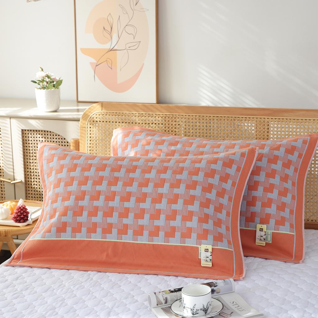A Pair of Pure Cotton Gauze Pillow Towels, New High-density Soft Adult Cover Towels, Cotton Non-slip and Breathable Household