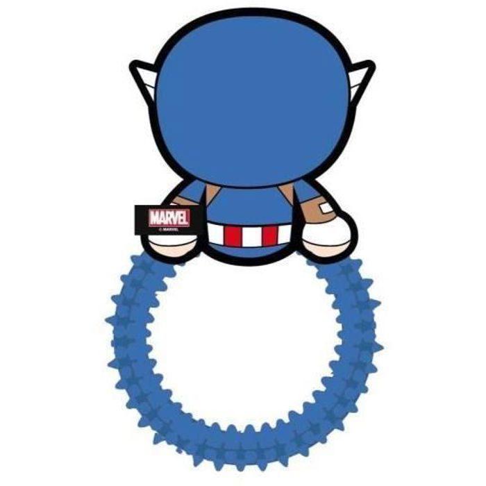 Jouet pour Chien - For Fan Pets - Captain America - TPR et Tissu Durable - 11x7x27 cm - Hygiène Dentaire