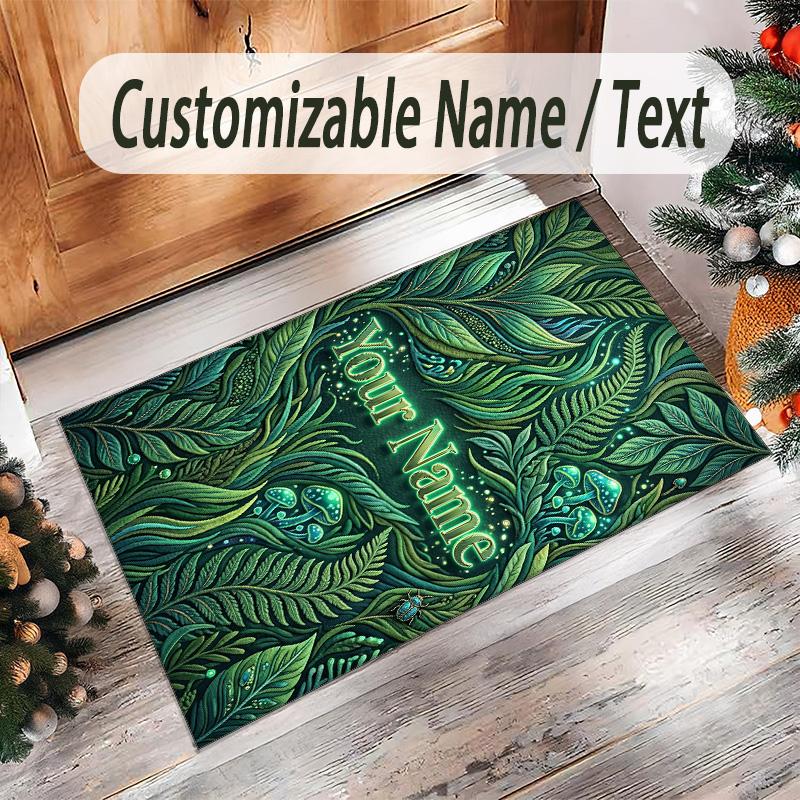Witchcraft Theme Crystal Velvet Rug Personalized Custom Name Text Soft Floor Mat Home Decor