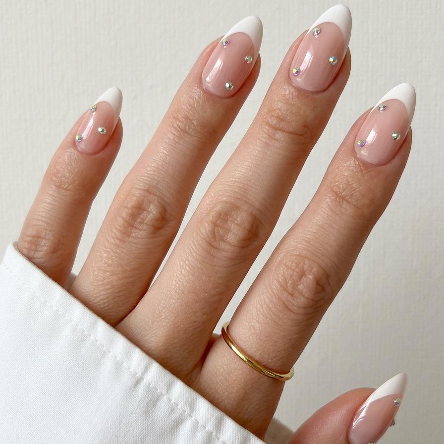 High-End French Almond Press-On Nails - Medium-Long, Stylish & Elegant