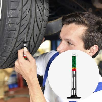 Tire Tread Depth Gauge Car Tire Color Coded Tread Depth Gauge for Beginners Ensure Driving Safety Accurate Measurement Tools for