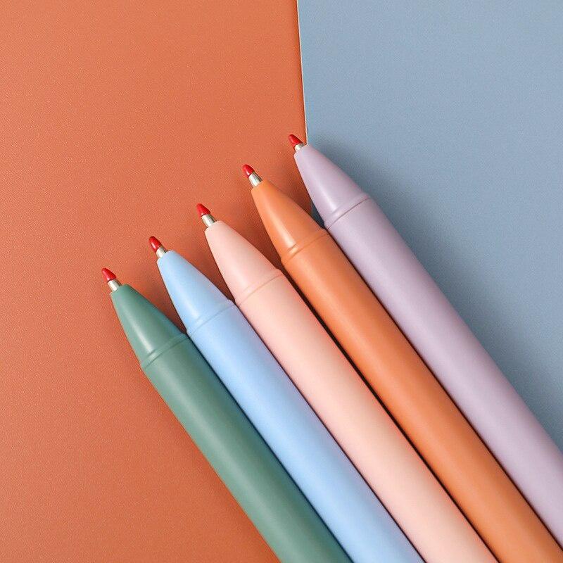 5pcs 0.5mm Macaroon Coloured Black Student Exam Tip Coloured Neutral Pen Office Stationery for Student New