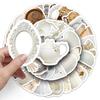 50 White Retro Graffiti DIY Stickers: Waterproof for Phone Cases & Suitcases