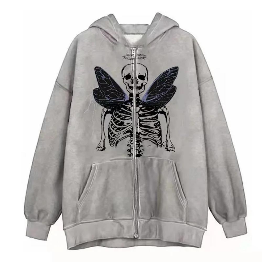 

Gothic Style Aramid Hoodie Butterfly Zipper Sports Hoodie Full Sleeve Polyester Fiber Women s Fashion Casual Streetwear XXXL