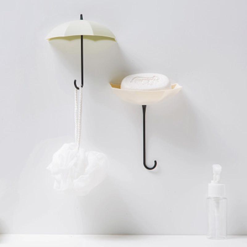 6pcs / Set Umbrella Hooks Kitchen Bathroom Storage Container Wall Door Cupboard Decor Hanger Decorati