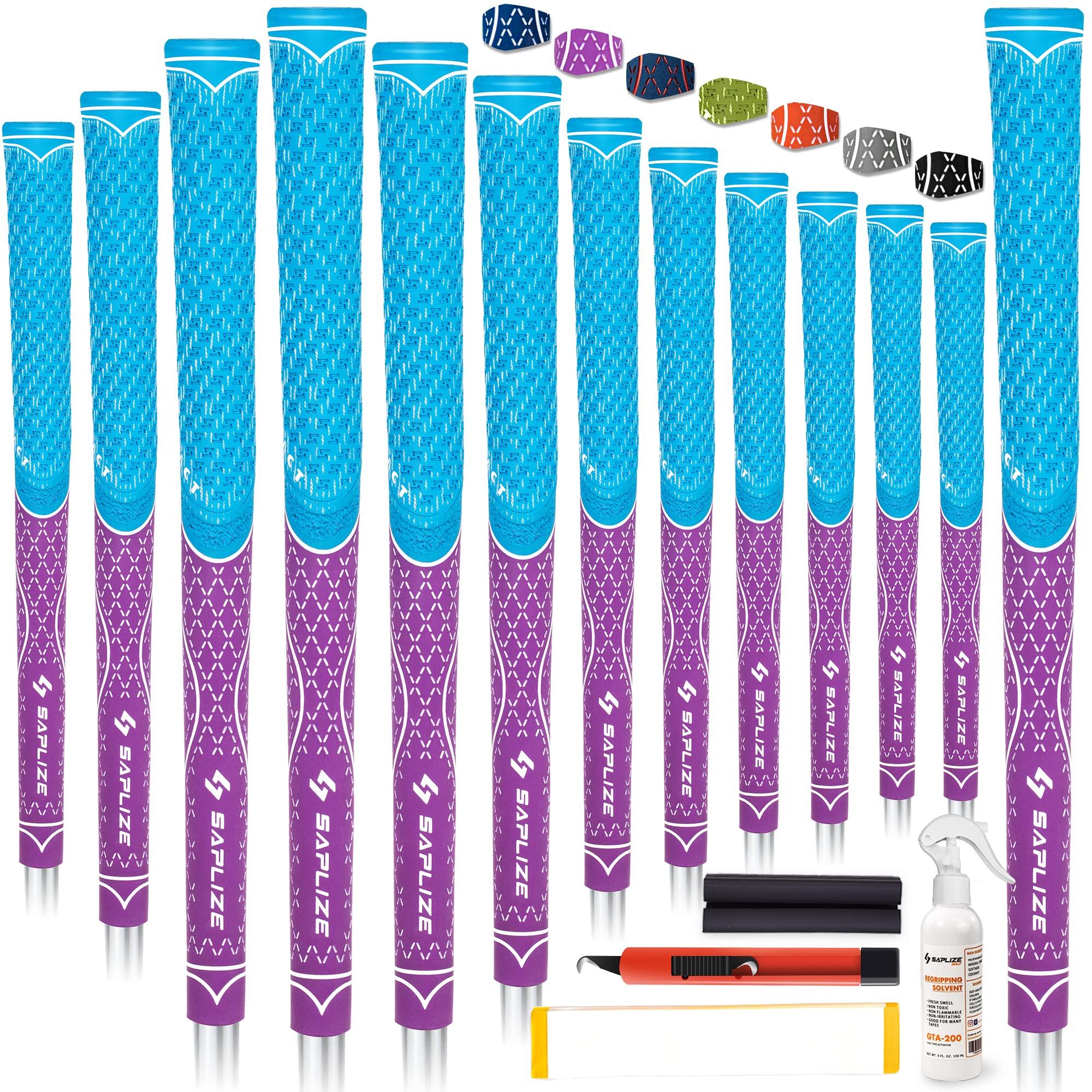 

SAPLIZE Golf Grip Impact Series Half Cord Rubber for Iron Wood Clubs 15 pieces with and tape [13 pieces/replacement kit] Non-slip Wear-resistant