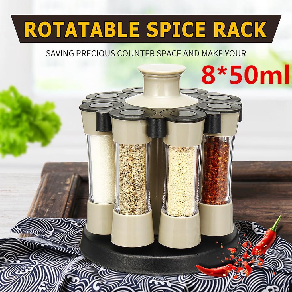 Spice Хранение Стойка Держатель с 8 бутылки Приправы Кухня Организатор полка (8x50ML) – купить по низким ценам в интернет-магазине Joom