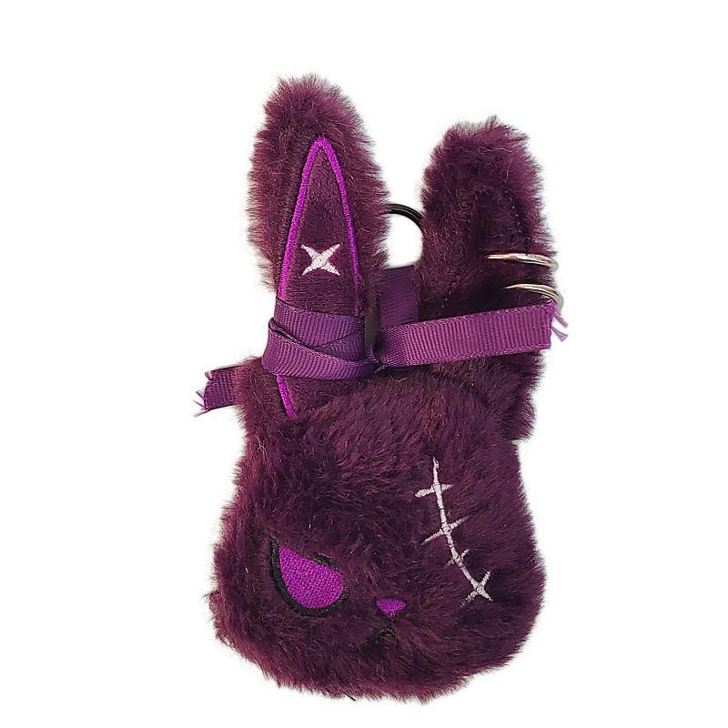 Portachiavi Peluche Coniglio Scuro Creativo: Ciondolo Animale Carino Regalo