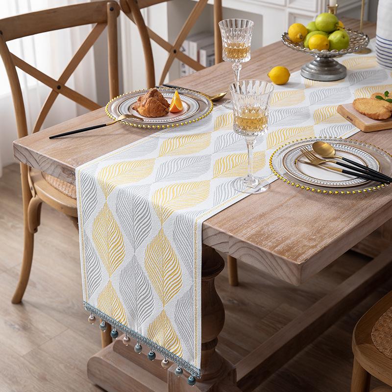 American Retro Jacquard Table Runner Dining Table Cloth Tea Table Cabinet Decorative Strip