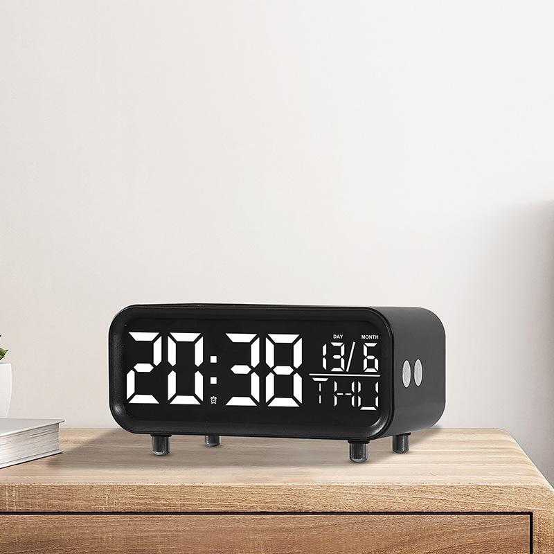LED wireless charging station clock multifunction night light clock simple hotel alarm clock wireless charging