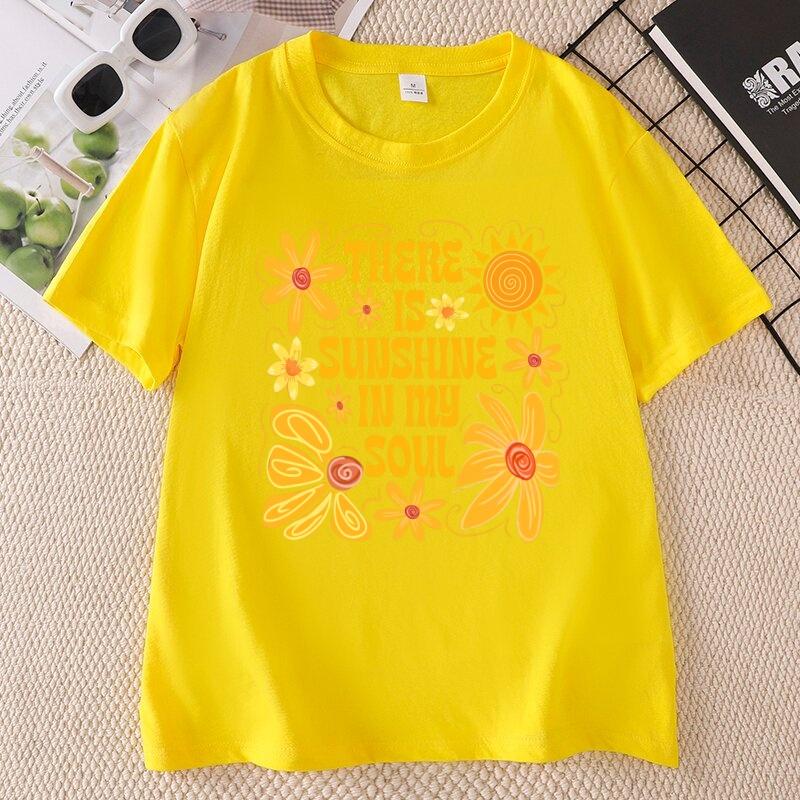 Sunshine in My Soul TShirt Unisextal Health T Shirt Retro Boho Summer Vibes Tshirt Hippie Flower Tee Unisexs Clothing Short Sleeve