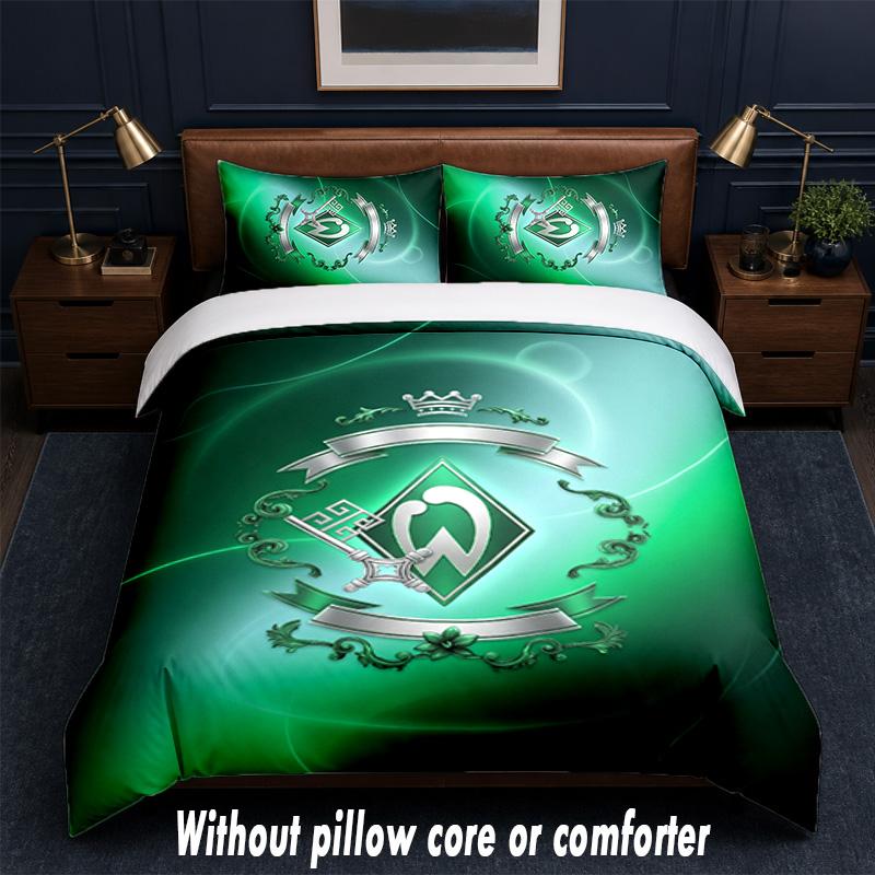 Werder Bremen Football Design Bed Bedding Set 1 Duvet Cover + 2 Pillowcases Soft Breathable Household Bed Linens