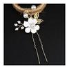3-Piece Flower Hairpin Set with Pearl Accents - Elegant Hair Accessories for Weddings, Parties, and Special Occasions (White)