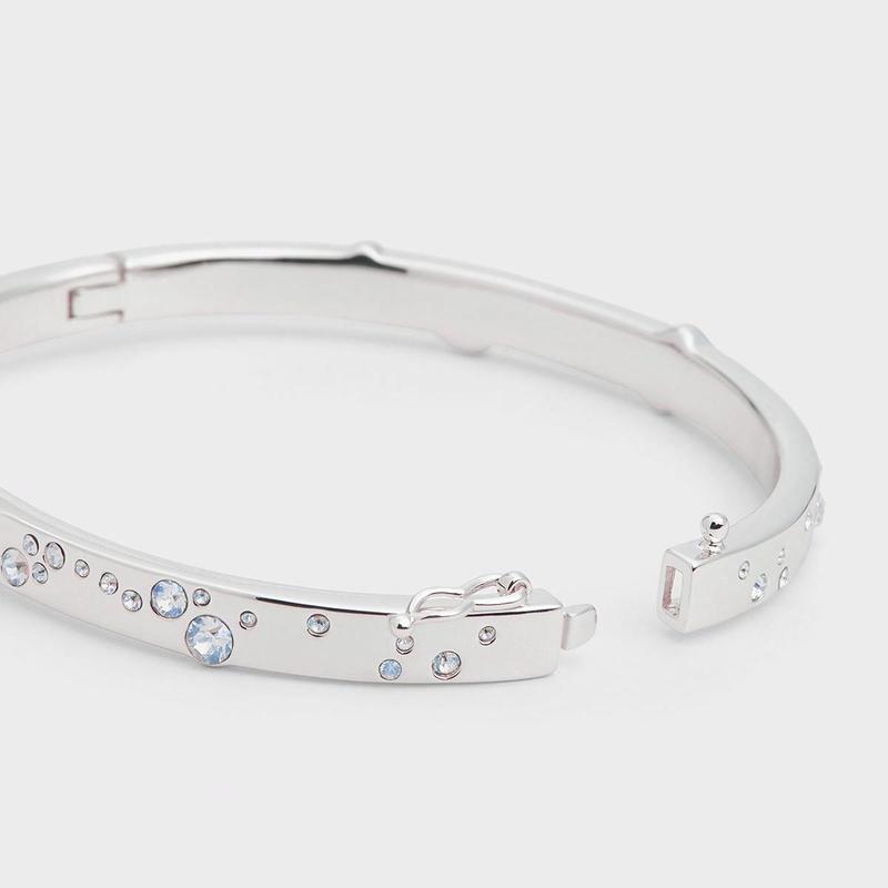 CHARLES&KEITH Small ck spring high-looking popular versatile style simple bright diamond temperament ring dinner party annual CK5-12120414-Silver R
