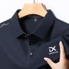 New Men'S Business Casual Long Sleeved Shirt With Badge Solid Color Polo Shirt Fashionable Breathable Comfortable Versatile Top