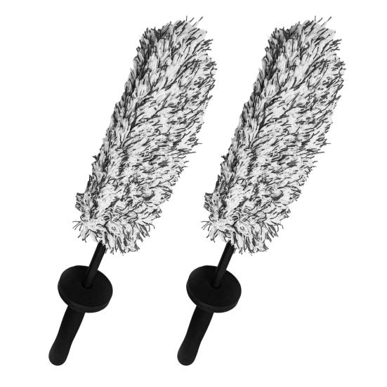 Tire Cleaning Brush Wheel Cleaning Tool 42cm Microfiber Car Wheel Brush Soft Synthetic Fiber Rim And Tire Cleaner Multi-Functional Car Wash Brush