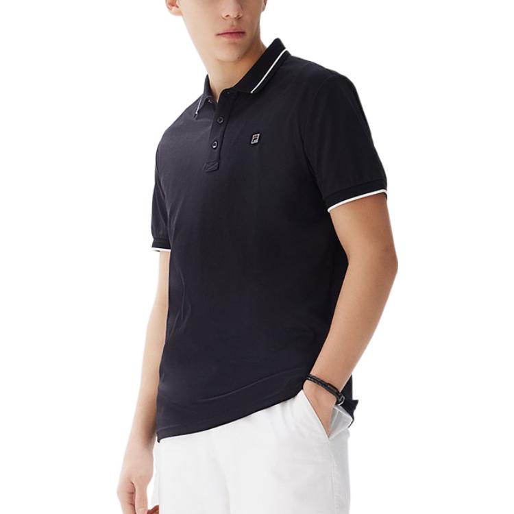 Fila Polo Shirts Men's Black Polo Collar Moderate Straight Fit F51M228106F-BK