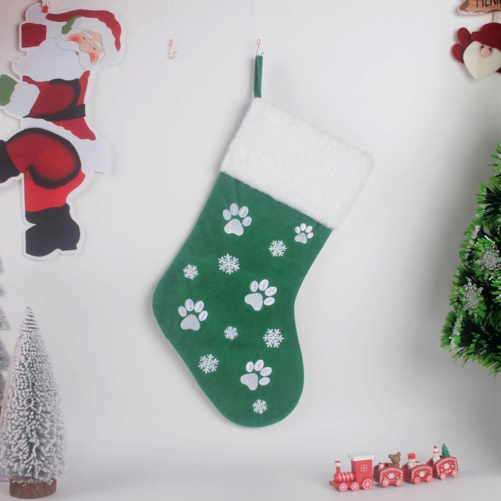 Large Capacity Snowflake Christmas Socks Festival Christmas Tree Ornaments  Festive Home Decoration