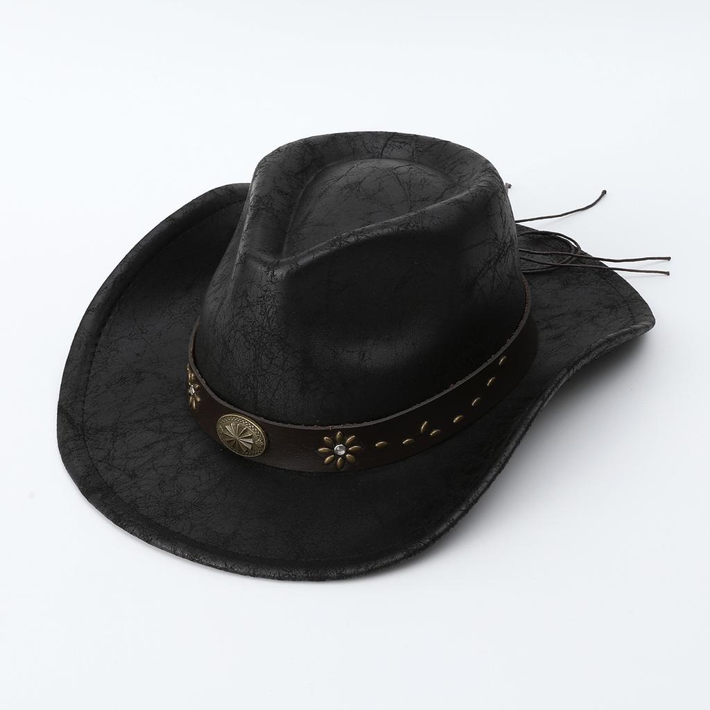 European, American Style Western Cowboy Top Hat Retro Felt Hat Tibetan Men's and Women's Party Hat Belt Jazz Hat