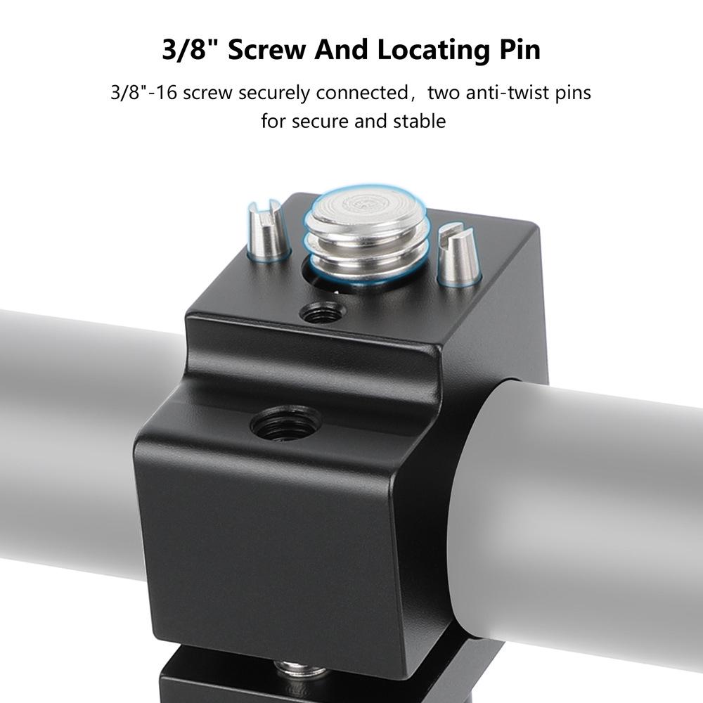 HDRIG 19MM Klemme mit Einzelbohrung und 3/8 Arri Lokalisierungsaufnahme, Universalklemme für 19MM Rundstange.