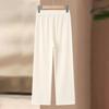 High-Waisted Tencel Pants for Middle-Aged and Elderly Women - Loose Fit, Slimming, Elastic Waistband, Casual Straight-Leg.