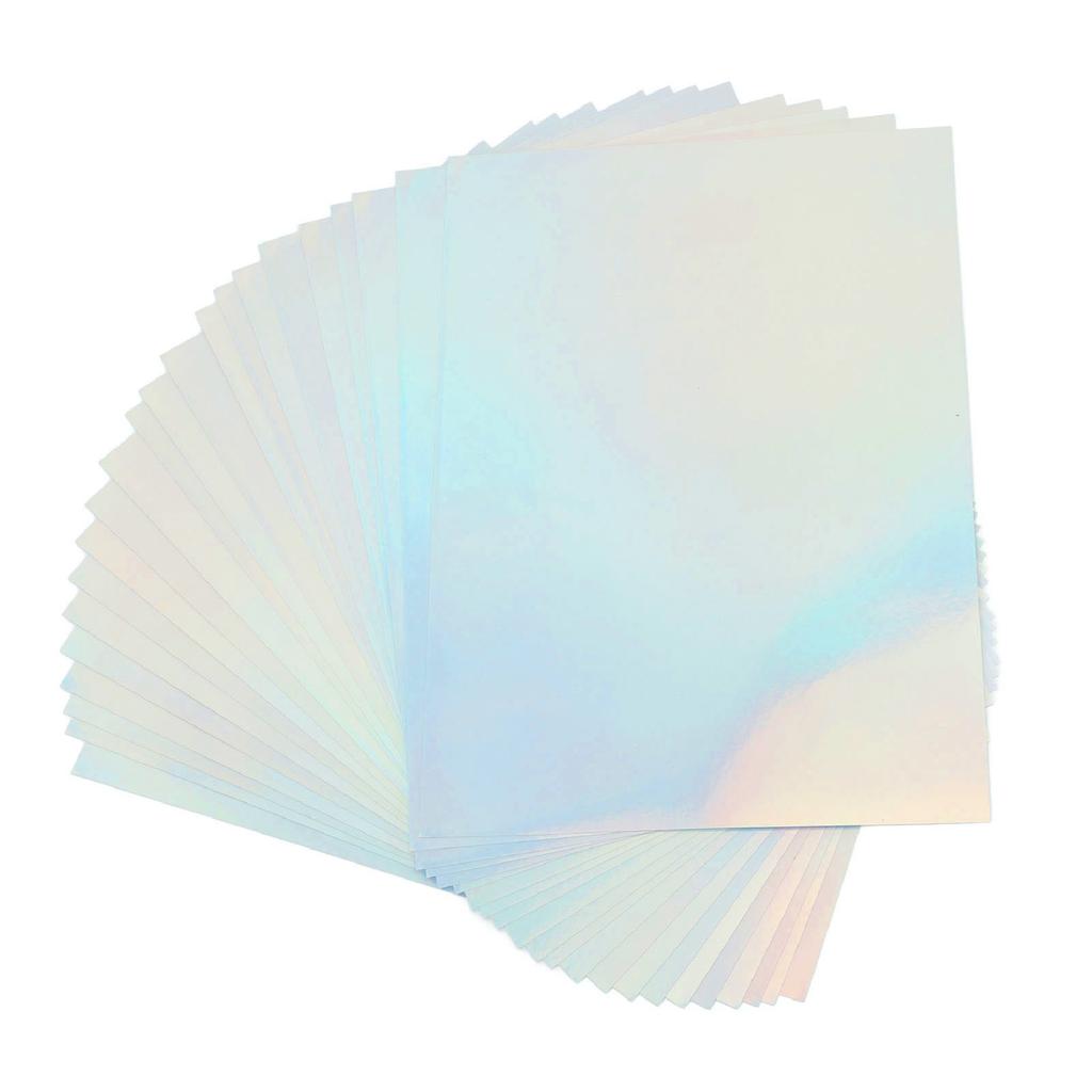 22 Sheets A4 Printable Holographic Sticker Paper Water Proof Inkjet Printer Holographic Stick Adhesive Paper