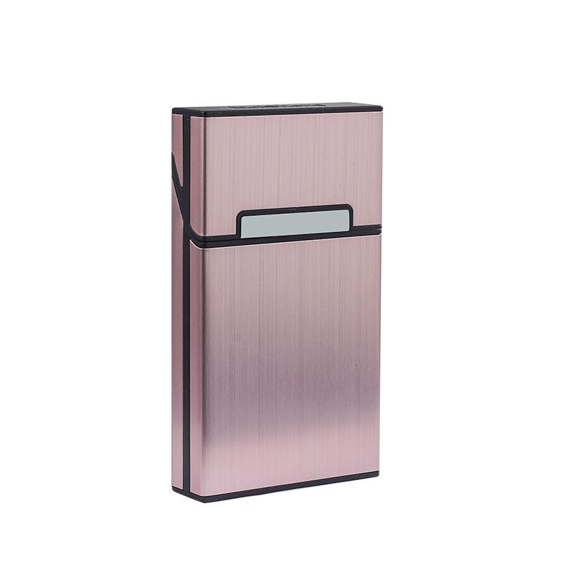 Korean Style Aluminum Alloy Cigarette Case, Holds 20 Regular or Slim Sticks, Magnetic Flip-Top, Unisex Design