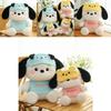 Plush Pochacco Dog Doll With Pink Eye Mask Large Gift For Kids And Collectors